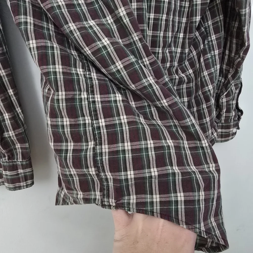 Ralph Lauren Men’s Green/Red Plaid Long Sleeve Flannel Shirt XL Cotton Vtg